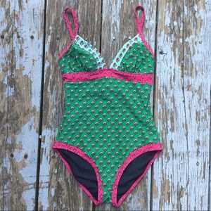 Floral one piece swim suit